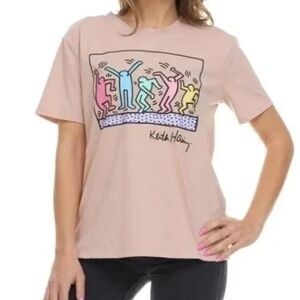 NWT Keith Haring Women's Tan tee with dancing graphic